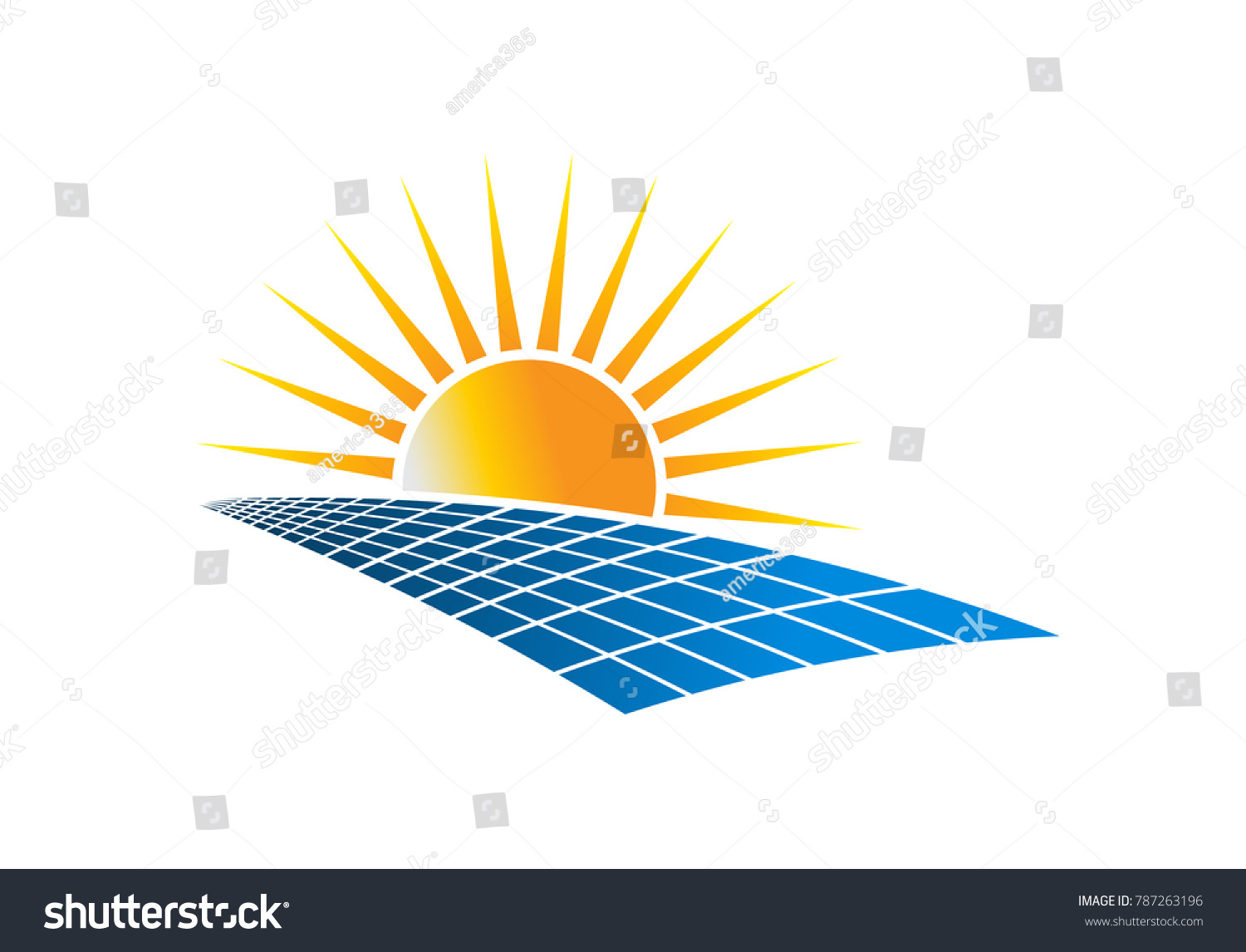 Solar Power Energy Logo Vector Illustration Royalty Free Stock Vector