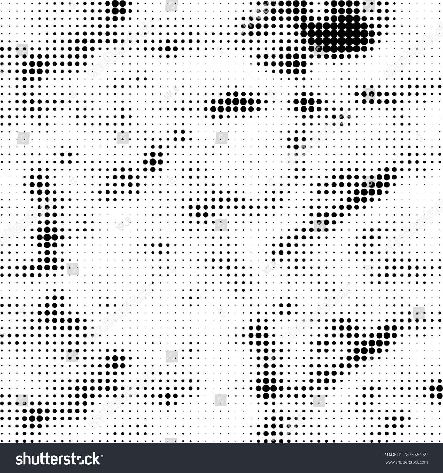 Abstract halftone background. Texture of dots of ink. Monochrome vector grunge pattern black and white #787555159