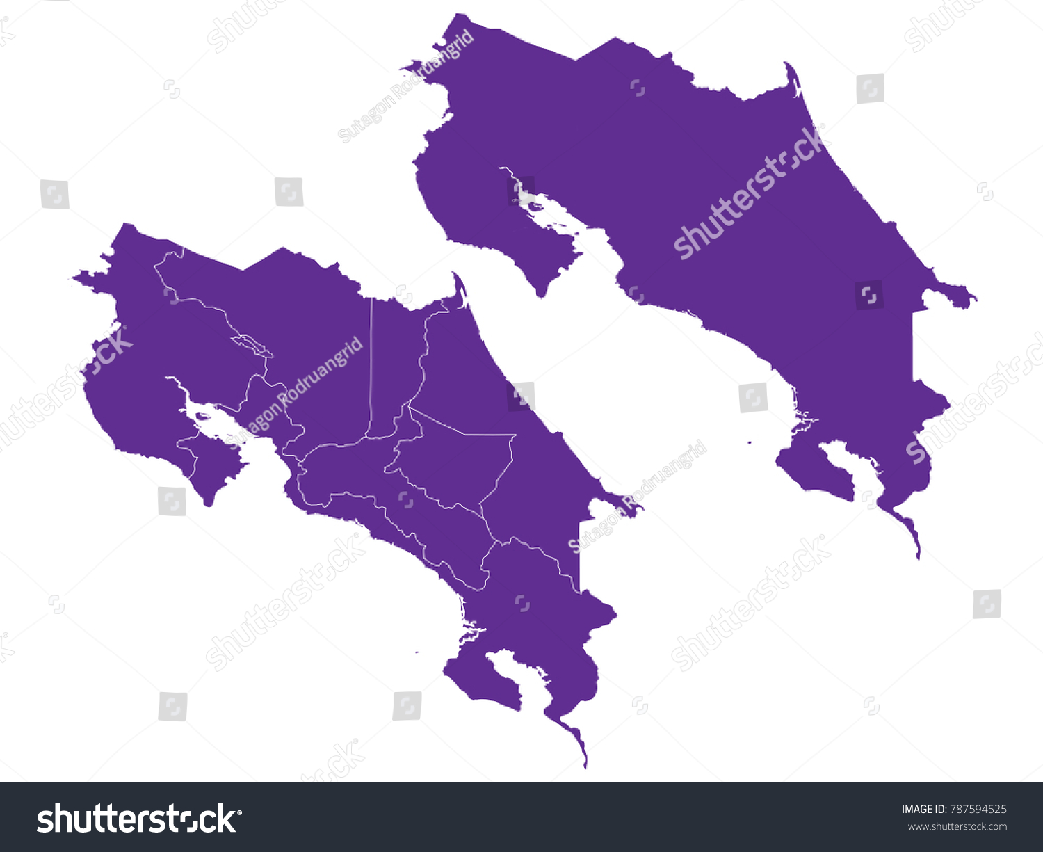 Couple Set Mappurple Map Of Costa Rica Vector Royalty Free Stock Vector 787594525 0763