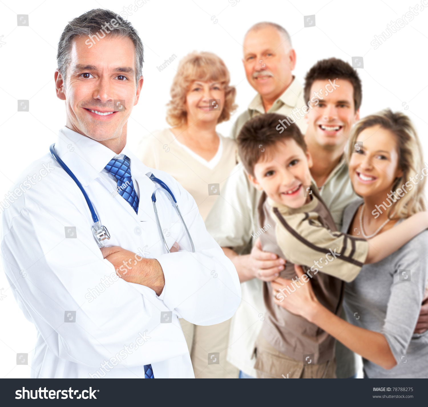 Smiling medical doctor. Isolated over white background #78788275