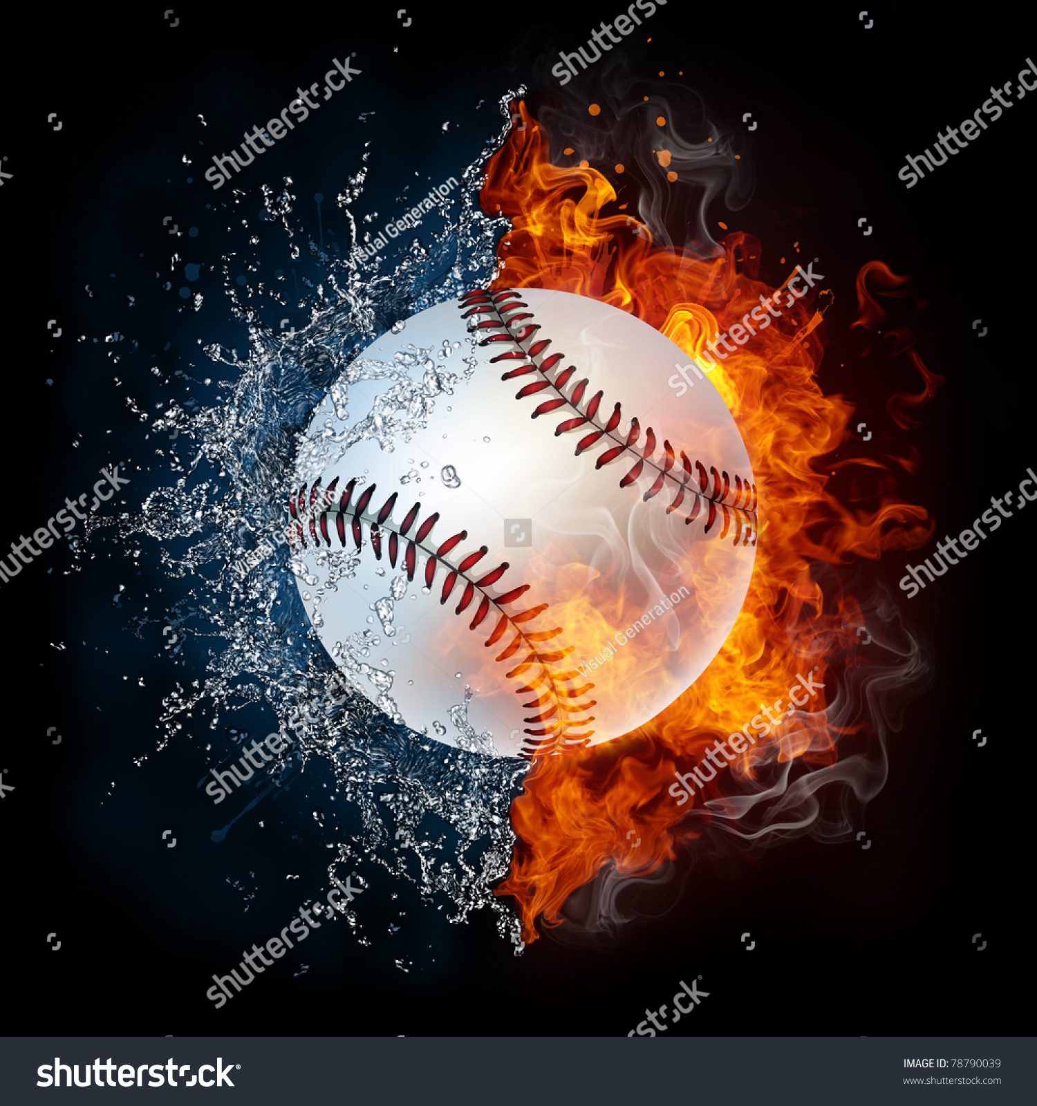 Baseball Ball In Fire And Water Illustration Of Royalty Free Stock Photo 78790039 Avopix Com