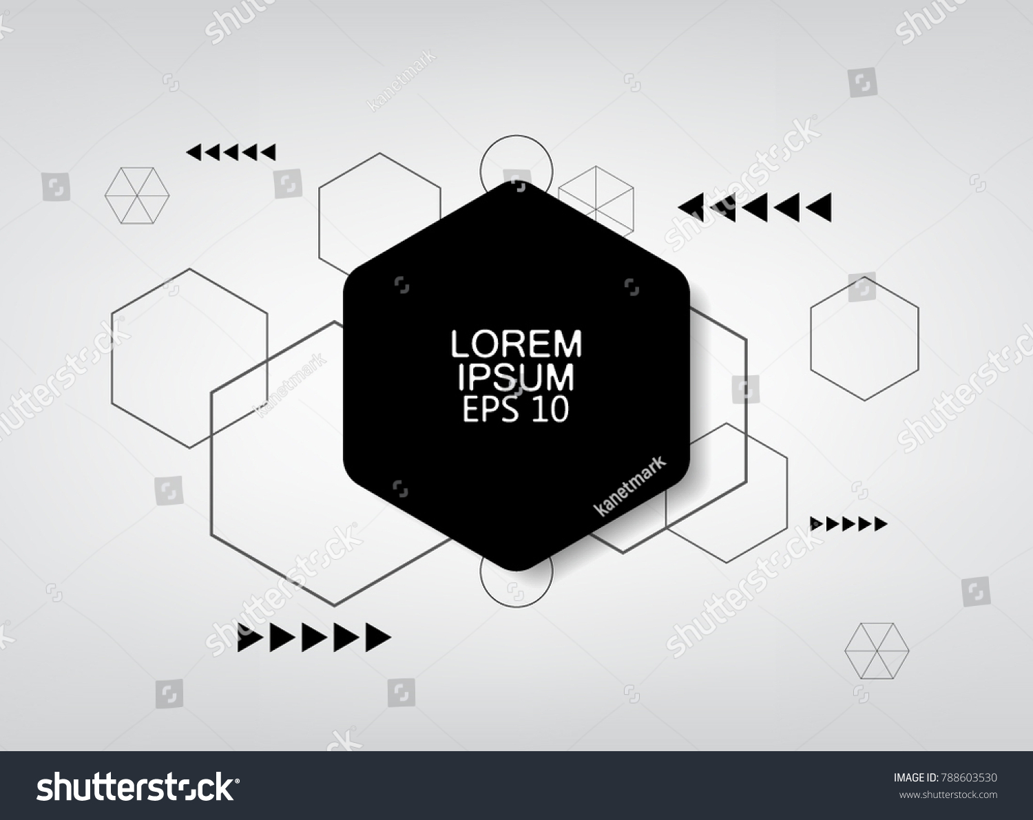 gray background hexagon logo banner template. #788603530