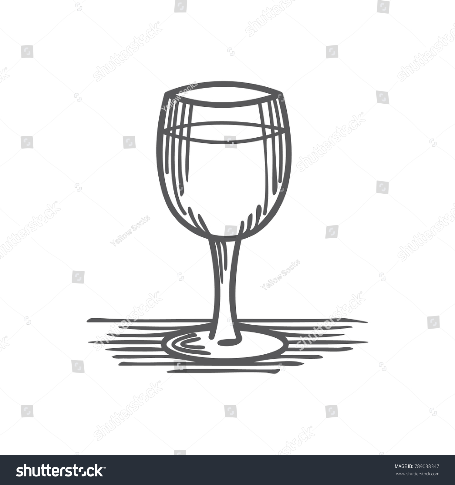 Wine Glass Line Art Vector Royalty Free Stock Vector 789038347 