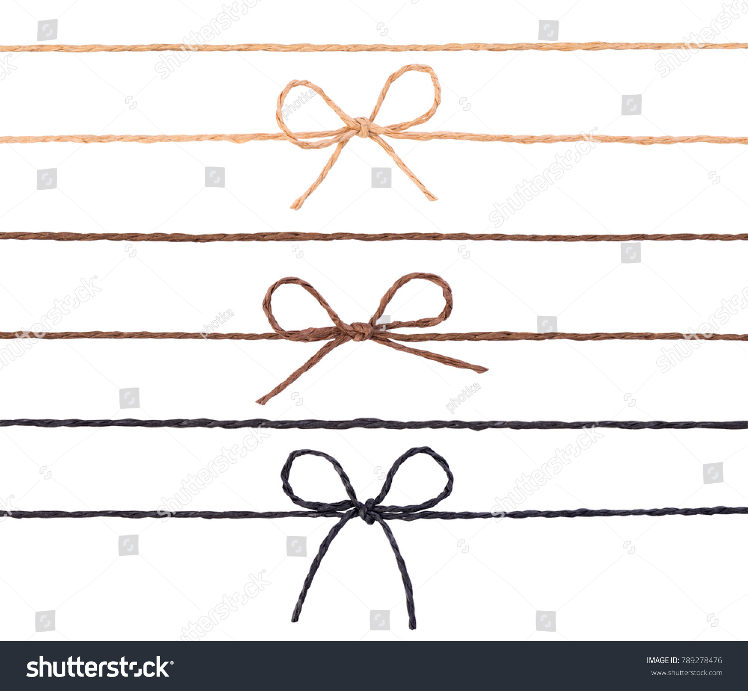 Strings with bows isolated on white background #789278476