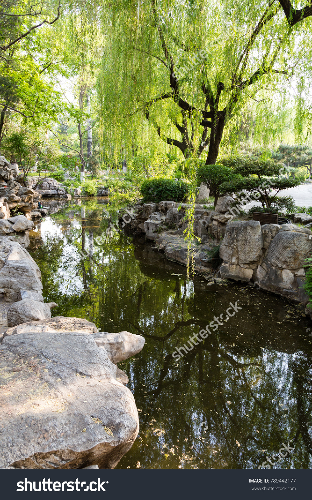 The park of Baotu Quan, also called "the Best Spring in the World" in the heart of Jinan city, Shandong, China #789442177