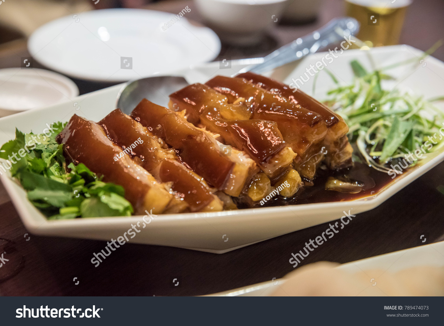  Fried Pork Belly in Soy Sauce(Dongpak) is Chinese traditional food. #789474073