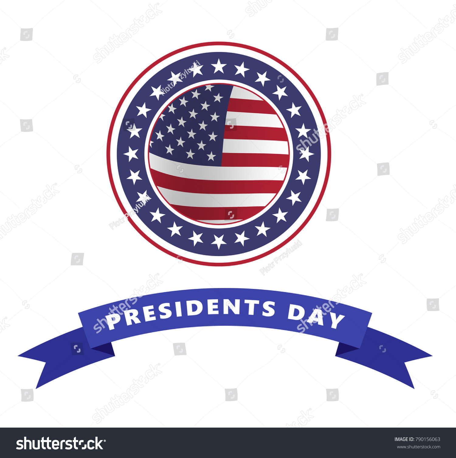 United States Round Flag For Presidents Day Royalty Free Stock Vector