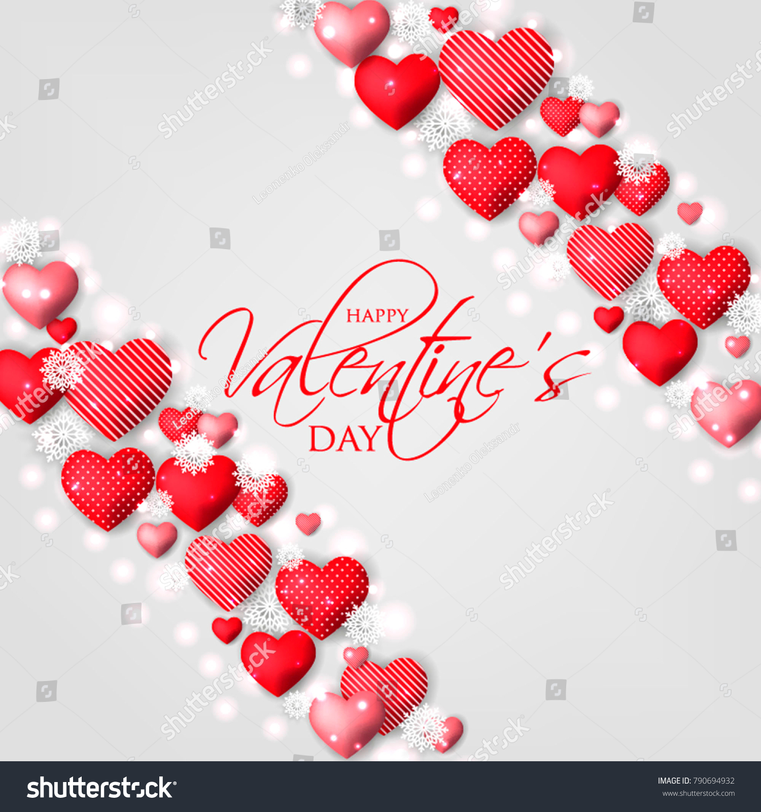 Happy Valentines day card Invitation. Wedding card red hearts background #790694932
