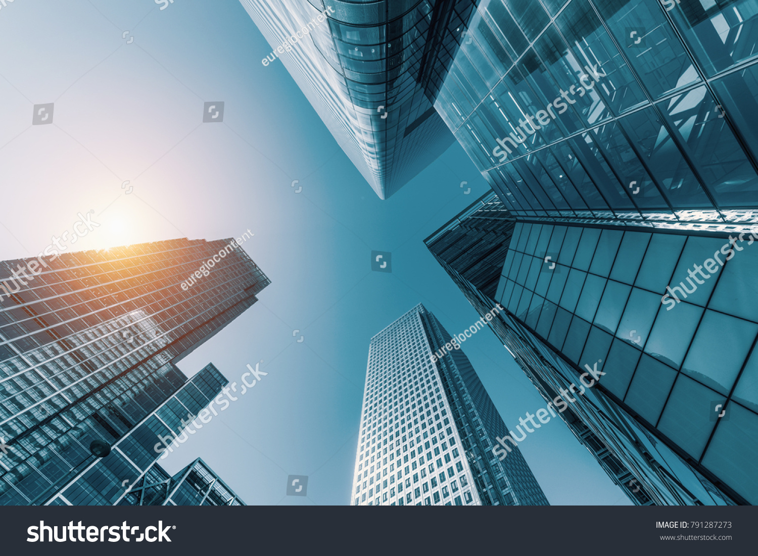 skyscrapers in a finance district #791287273