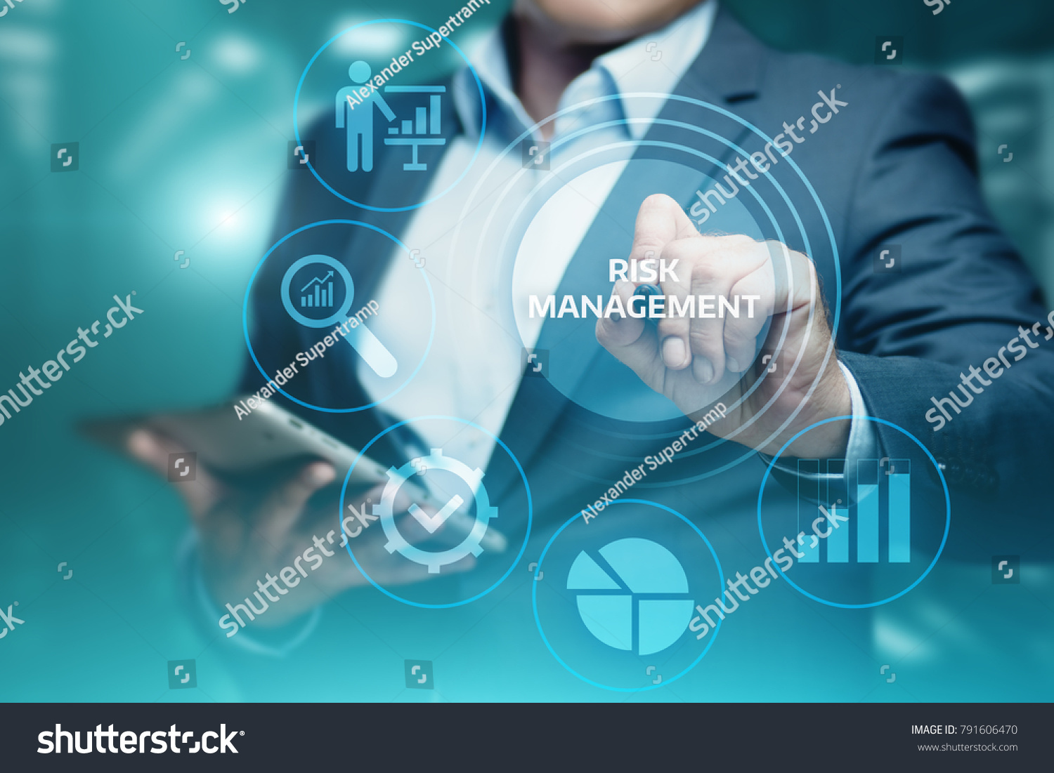 Risk Management Strategy Plan Finance Investment Internet Business Technology Concept. #791606470
