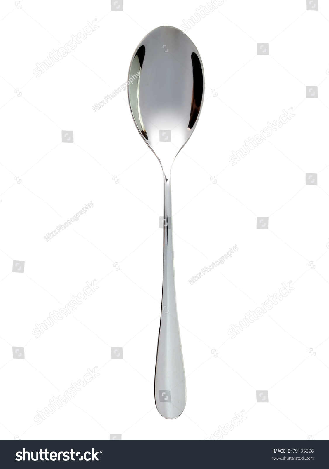 Silver spoon on white background #79195306