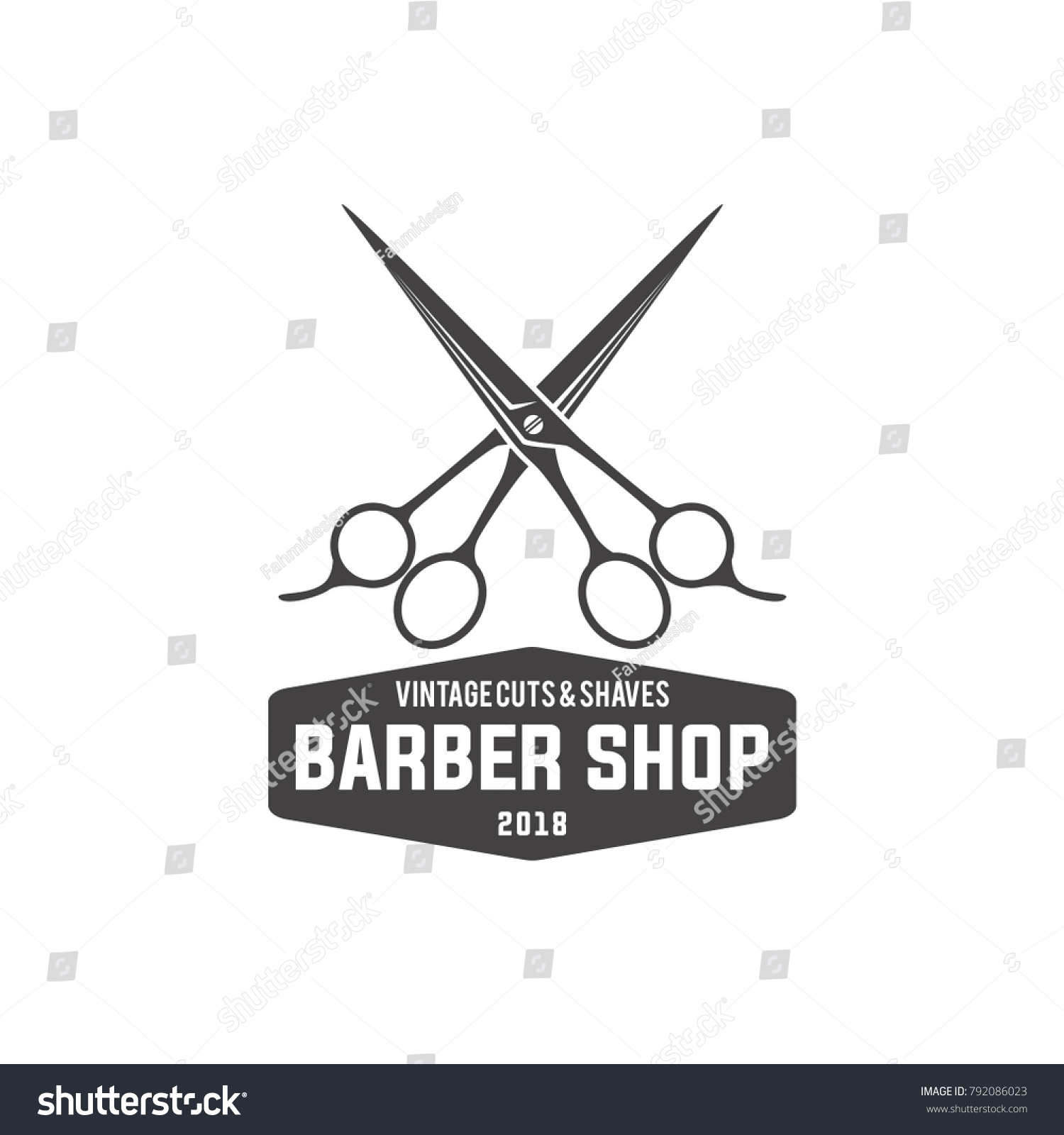 Logo for barbershop, hair salon. Black and white - Royalty Free Stock ...