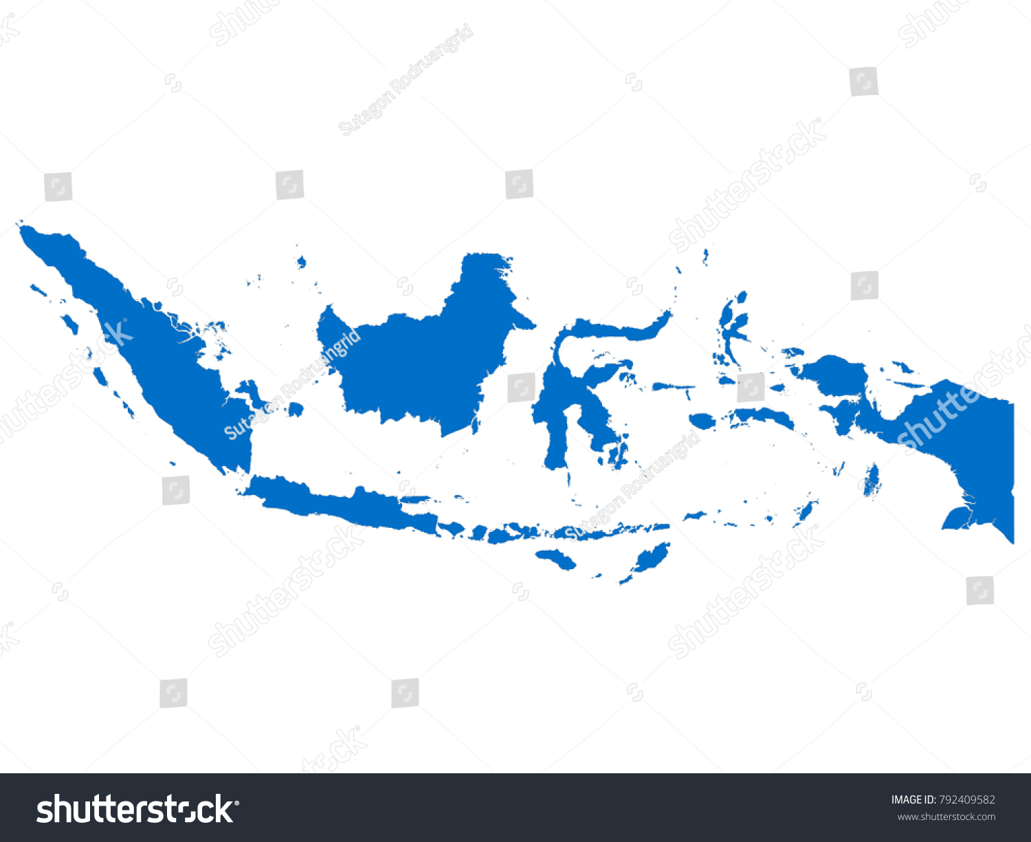 Indonesia map Sky Blue Tone vector isolated on white background vector EPS 10 #792409582