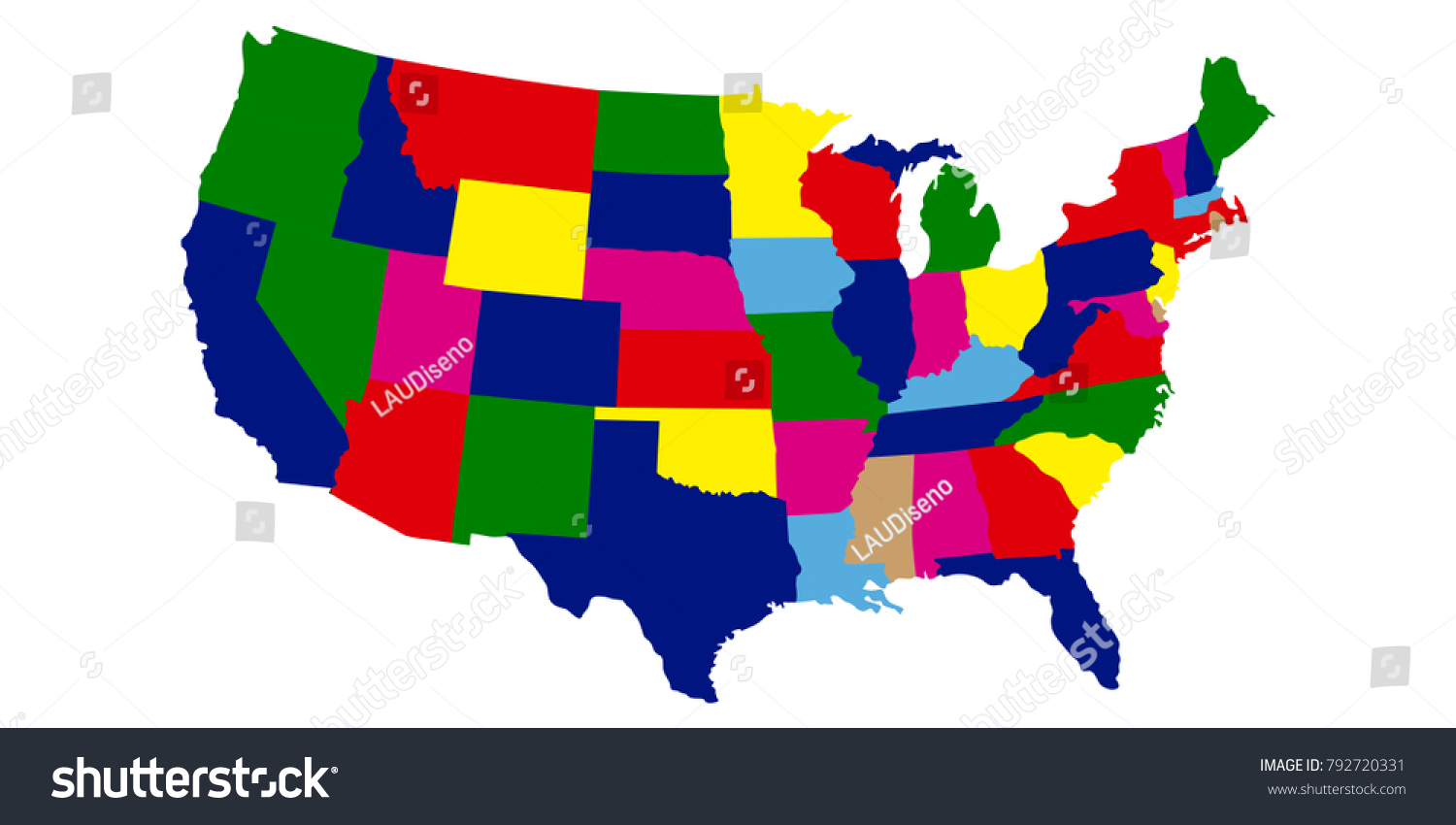 Political map of the United States, Vector Royalty Free Stock Vector