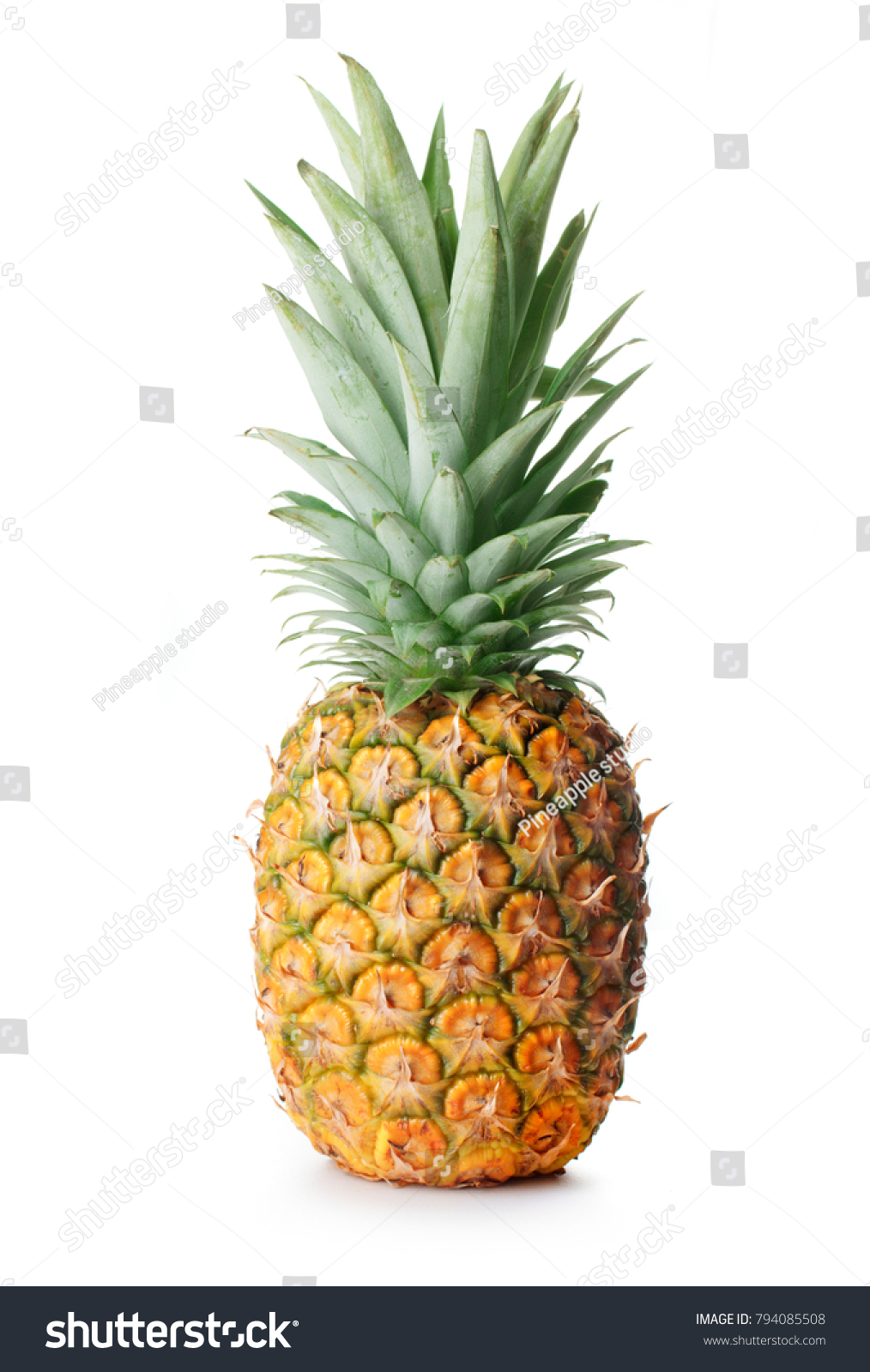 single whole pineapple isolated on white background #794085508