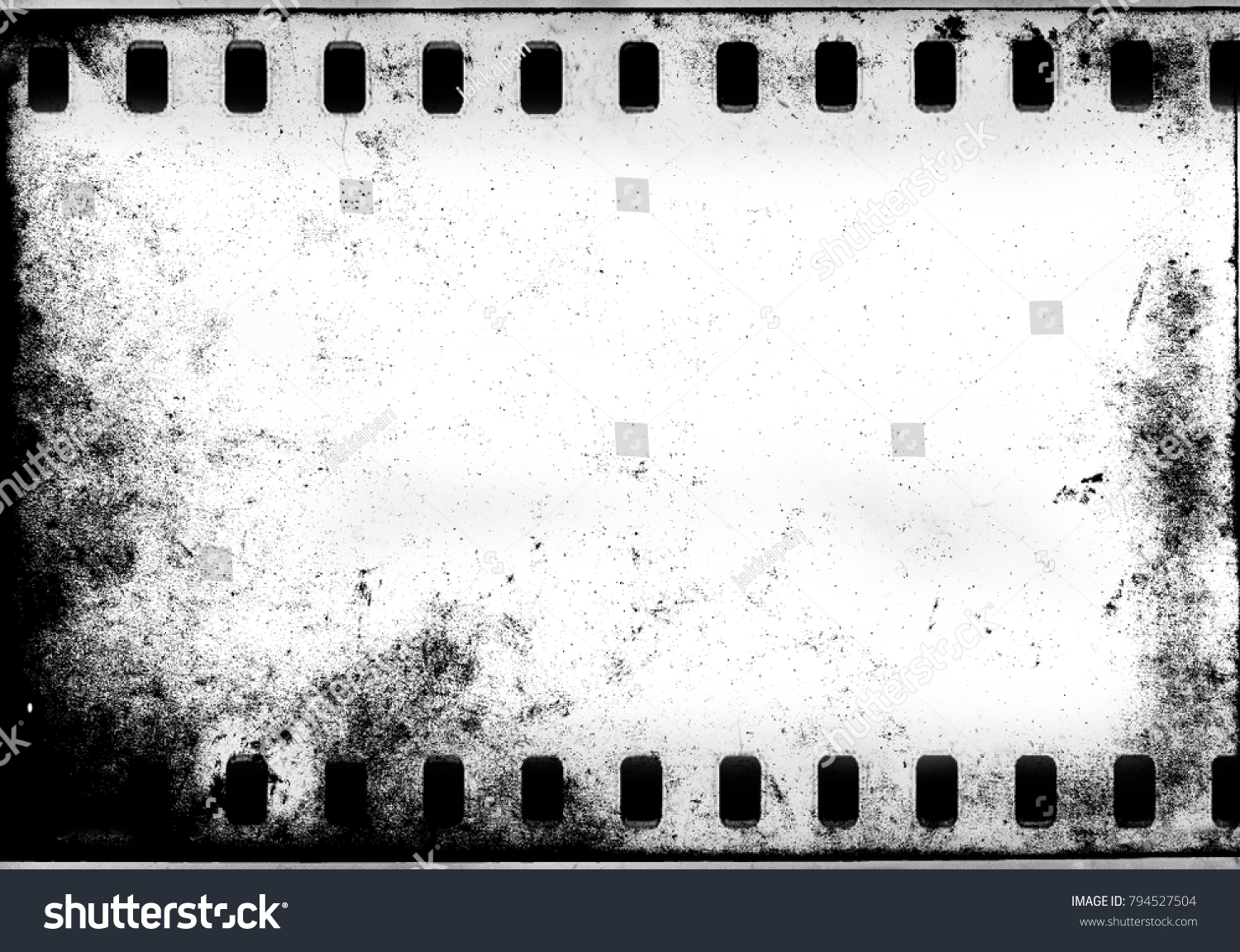 Abstract dirty or aging film frame. Dust particle and dust grain texture or dirt overlay use effect for film frame with space for your text or image and vintage grunge style. #794527504
