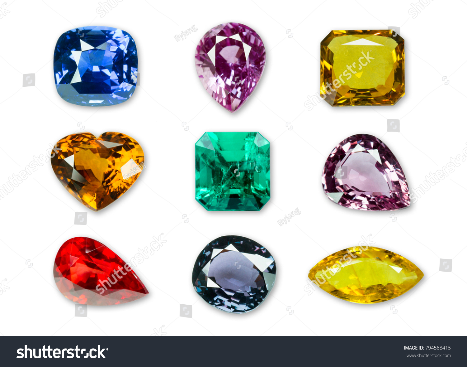 Bright gems isolated on a white background #794568415