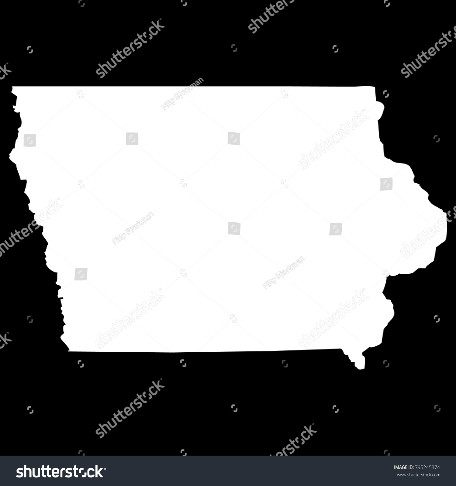 High Detailed Vector Map - Iowa - Royalty Free Stock Vector 795245374 ...