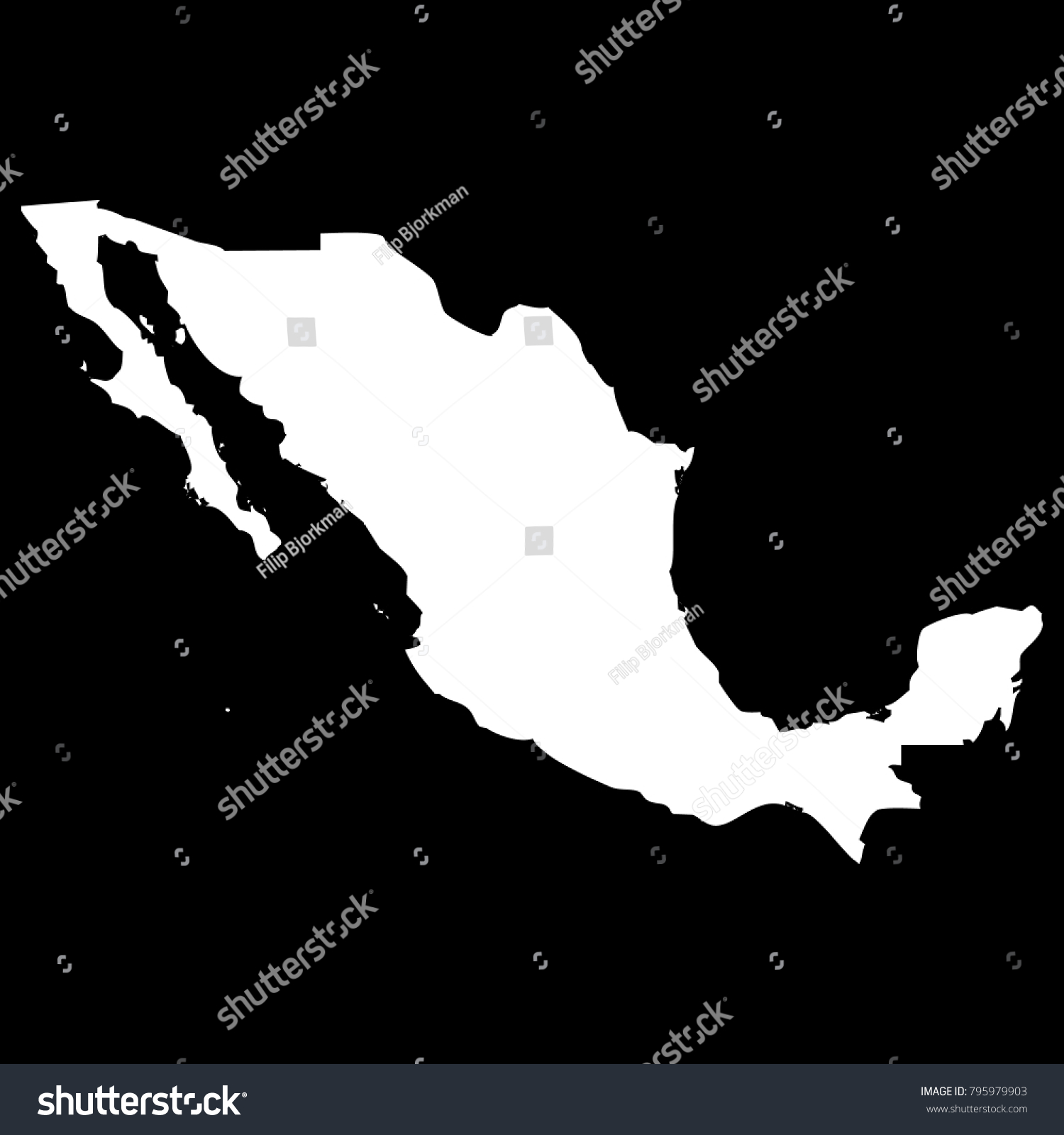 High detailed vector map - Mexico - Royalty Free Stock Vector 795979903