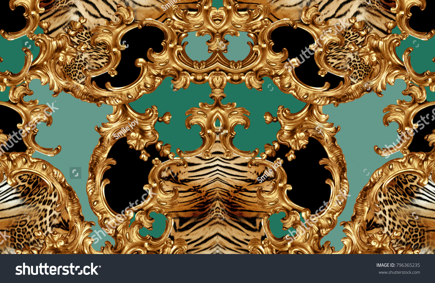golden baroque and leopard skin #796365235