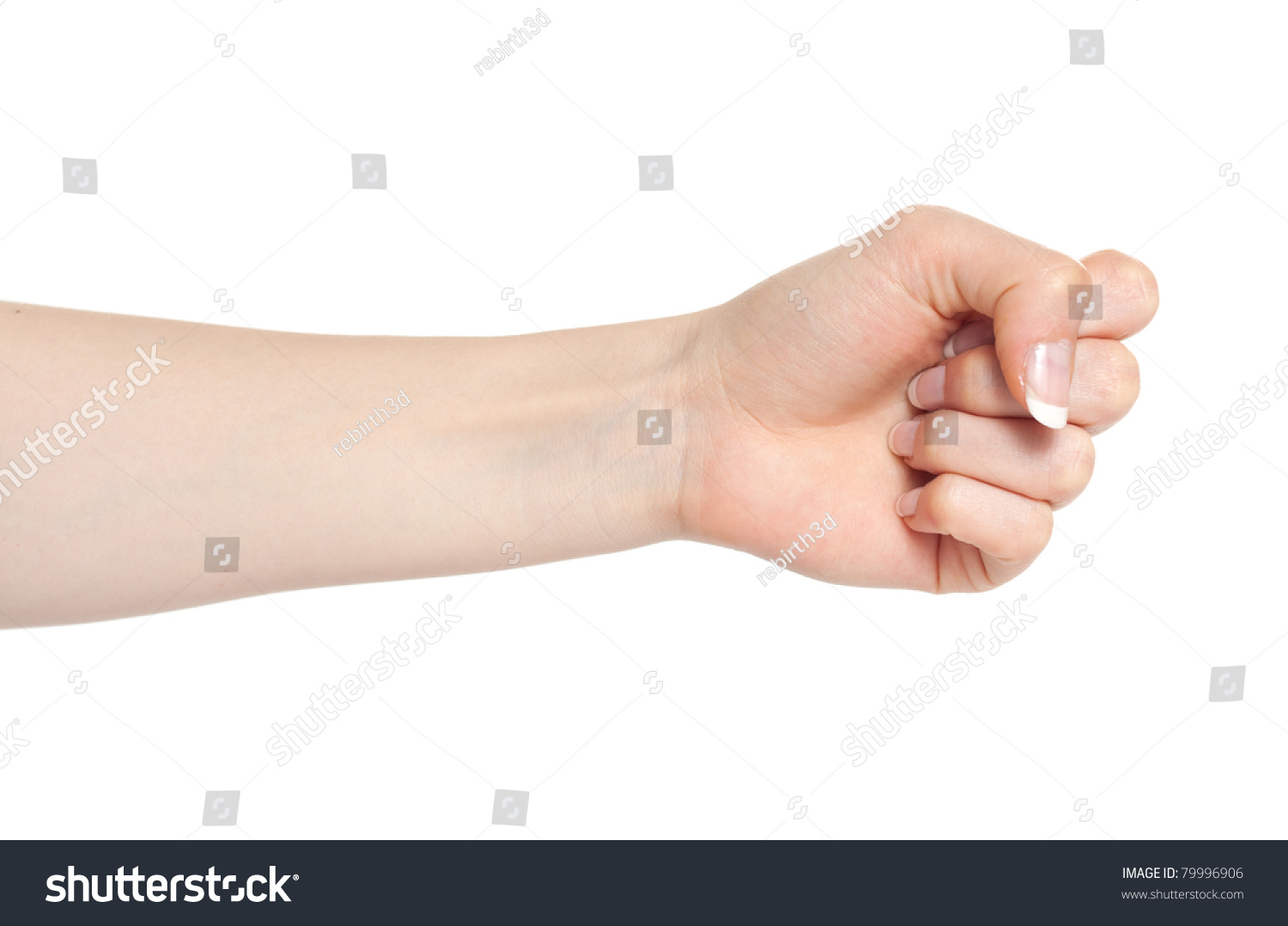 Woman hand with fingers folded into a fist #79996906