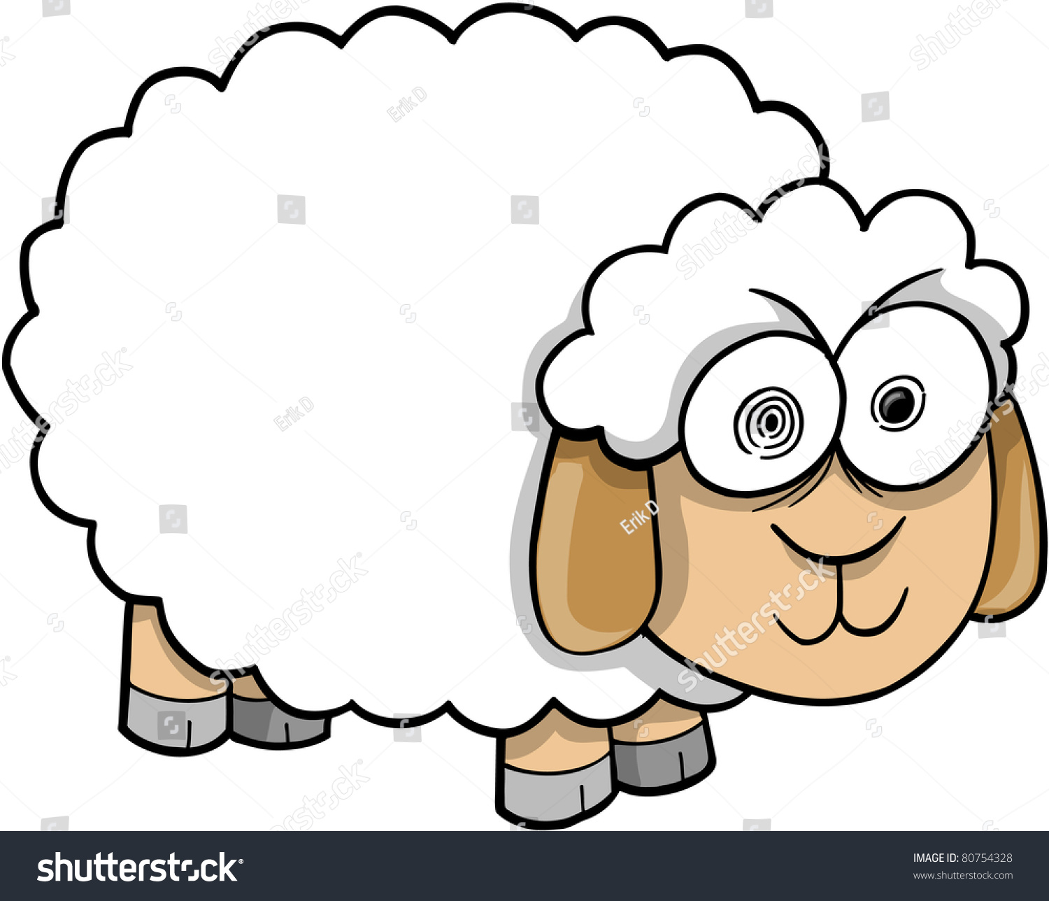 Crazy Insane Sheep Vector Illustration - Royalty Free Stock Vector ...