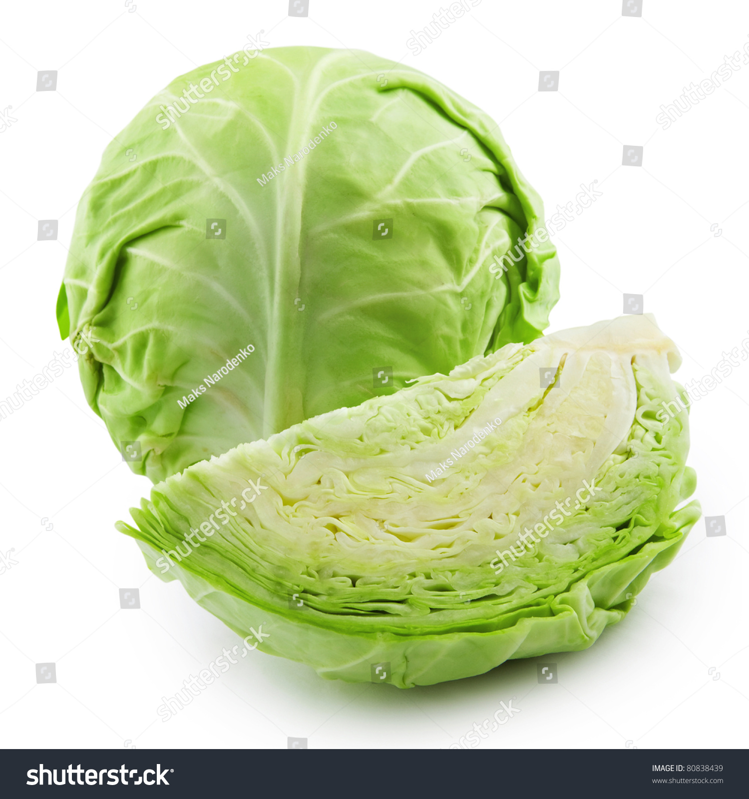 cabbage isolated on white background #80838439