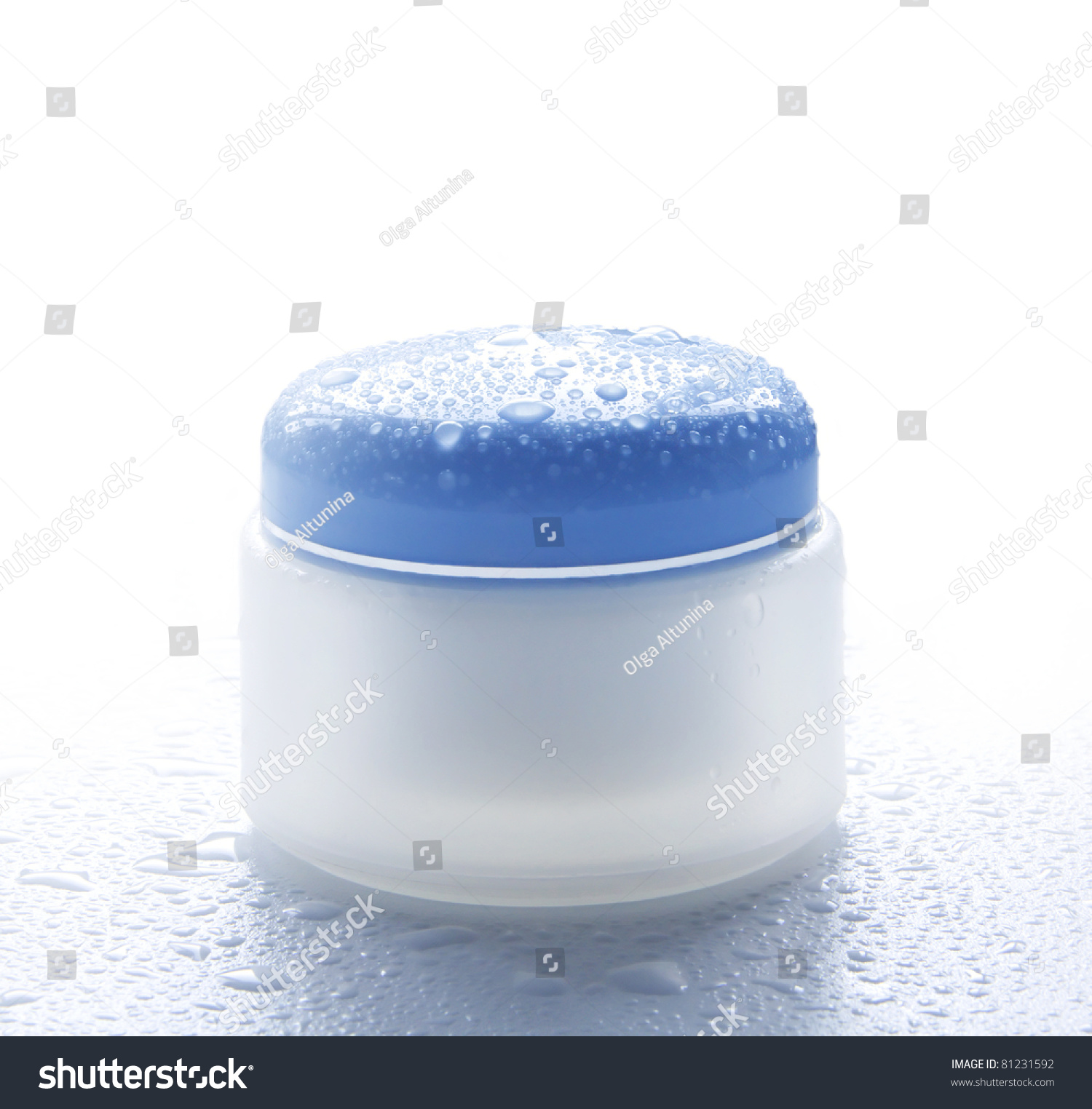 Cosmetic cream for skin care in the water droplets #81231592