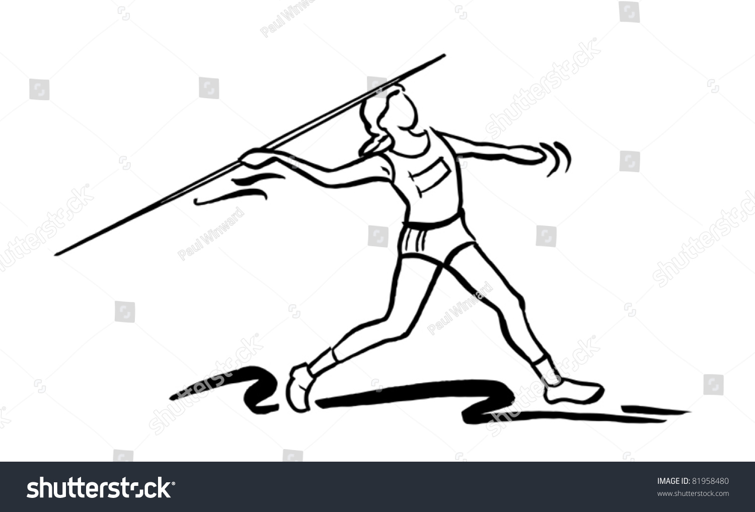 Javelin Thrower - Royalty Free Stock Vector 81958480 - Avopix.com