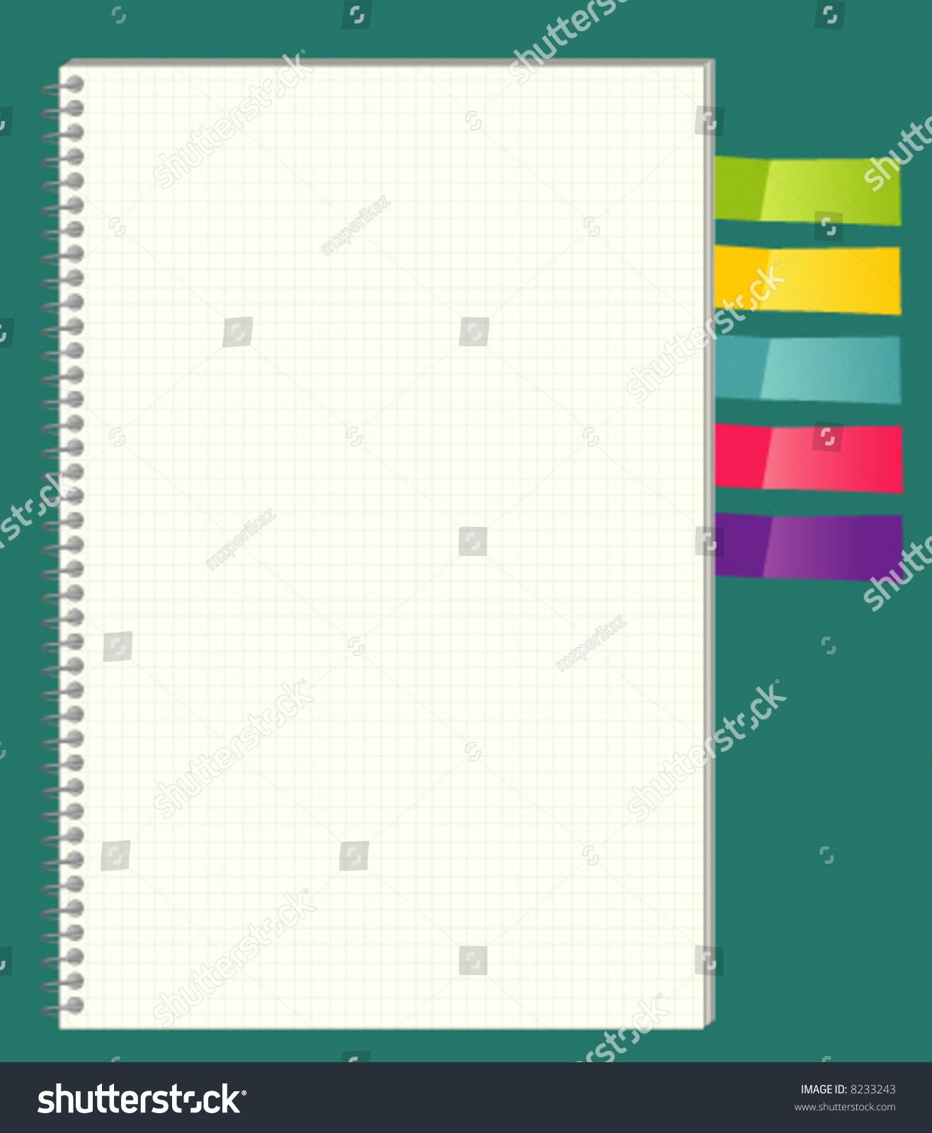 Booklet With 'post-it' Papers - Royalty Free Stock Vector 8233243 