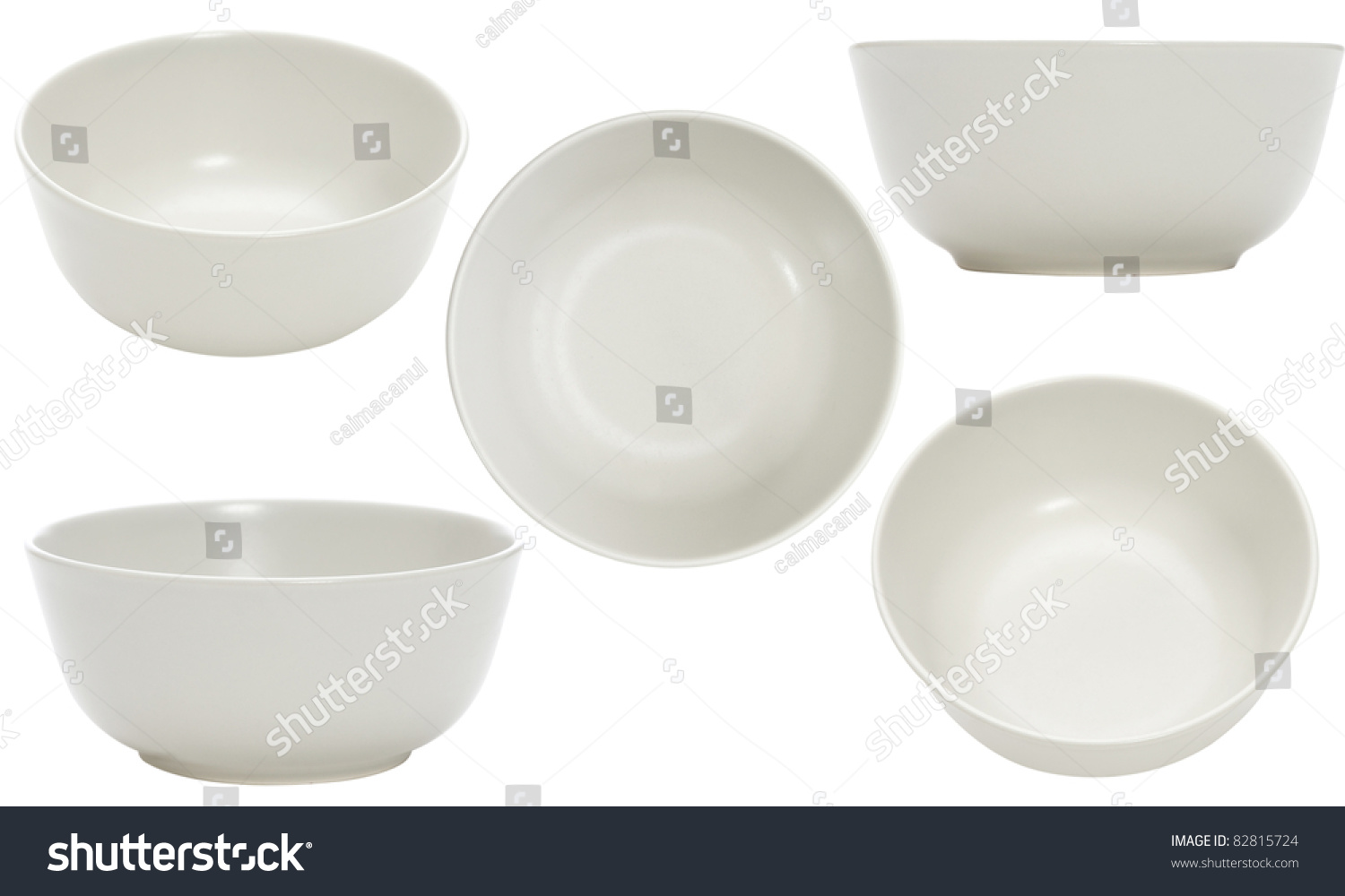 five point of view of empty bowl on white background #82815724