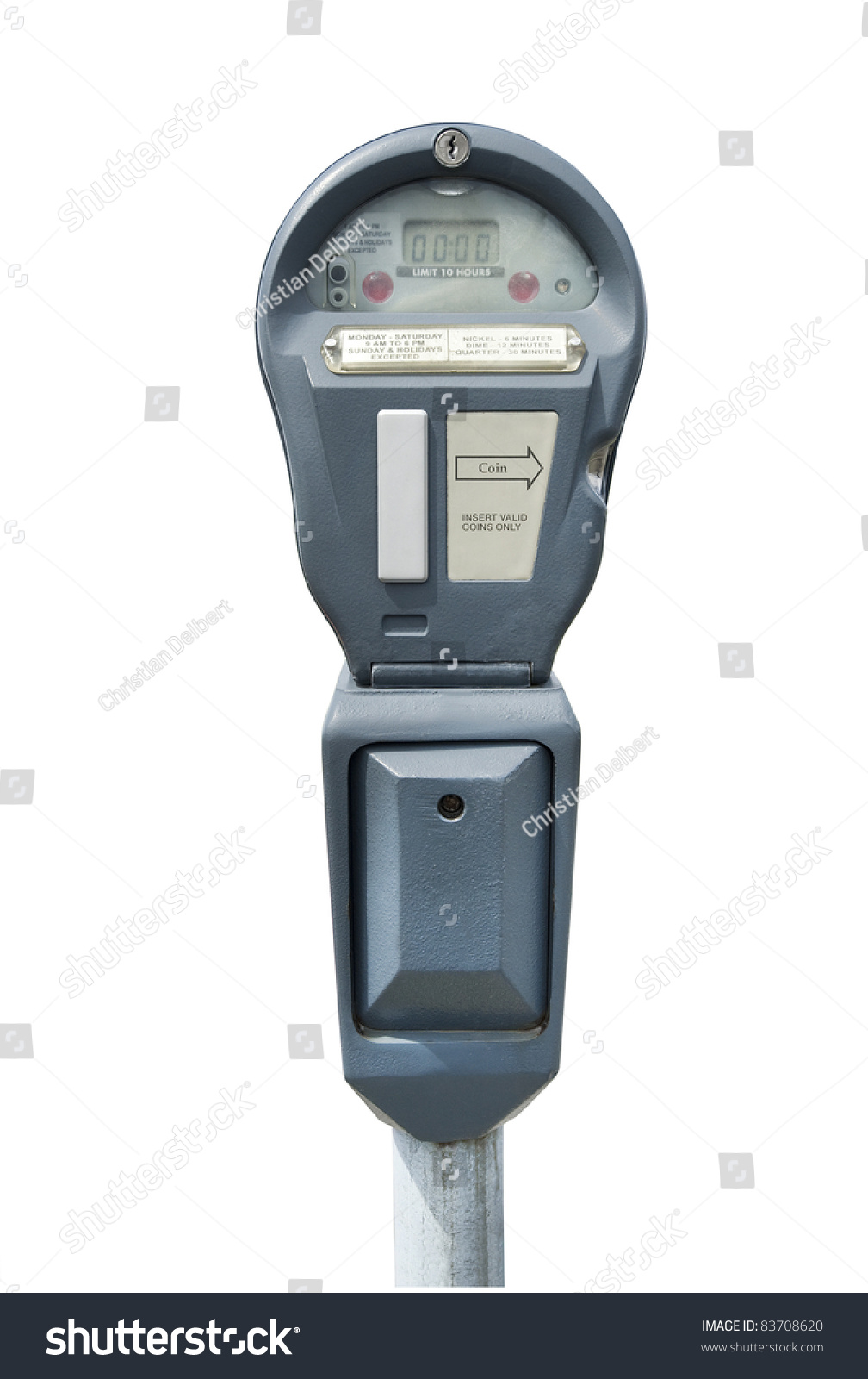 Parking meter on white, isolated with clipping path #83708620