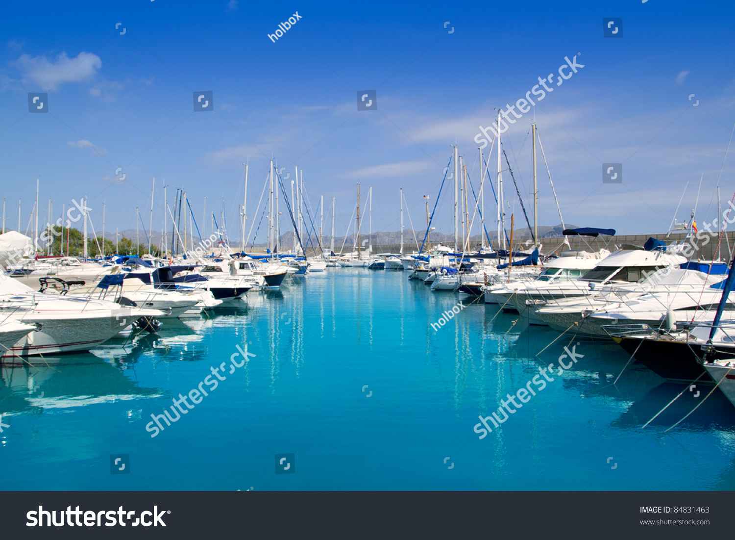 Alcudia Port Bonaire Marina in North Majorca in Mallorca Balearic island of Spain #84831463