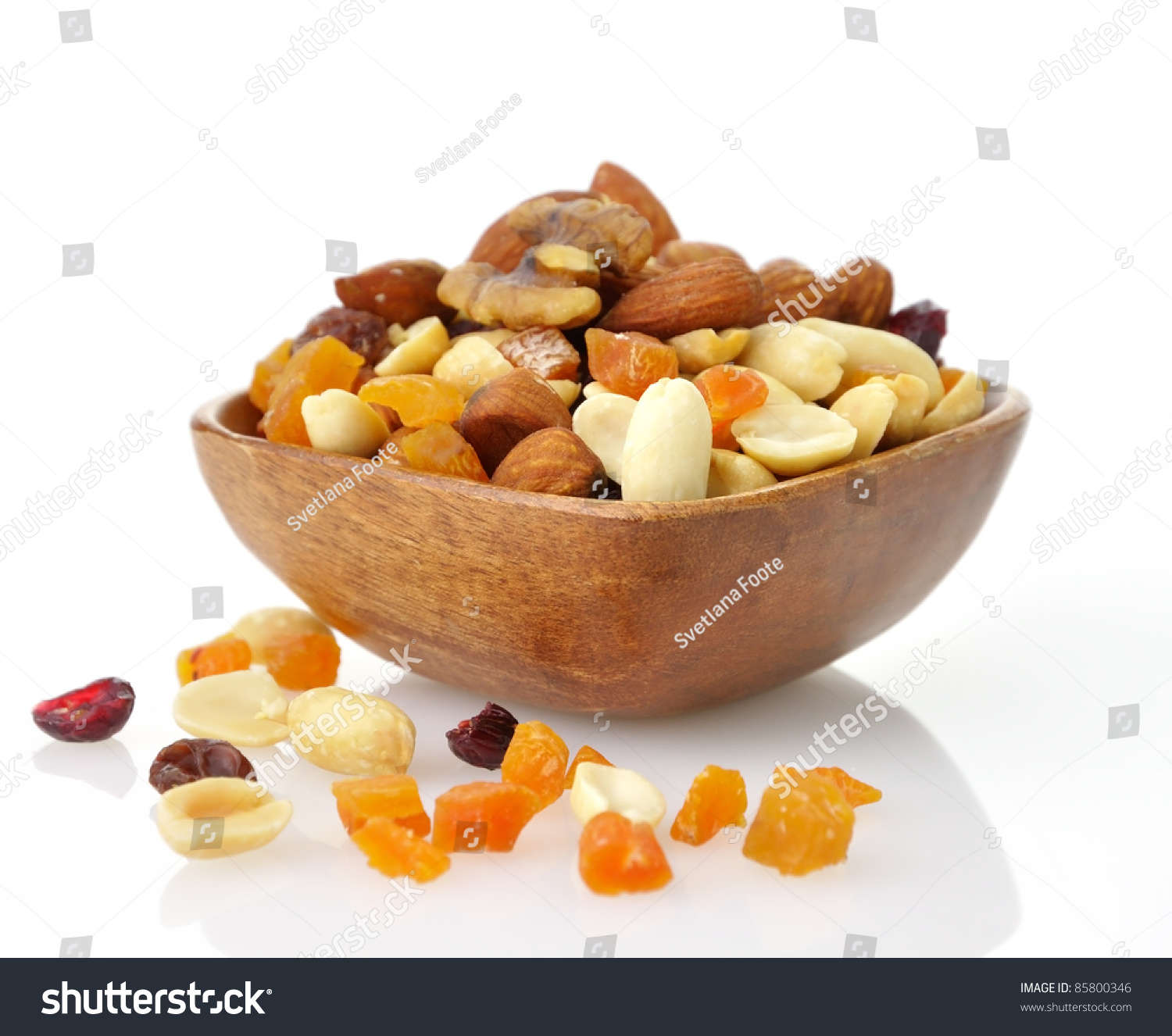 Delicious and healthy mixed dried fruit, nuts and seeds #85800346