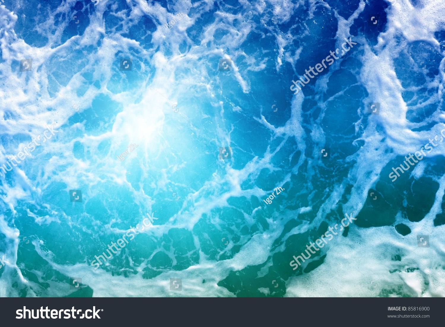 Abstract background - blue water with bright sunlight #85816900
