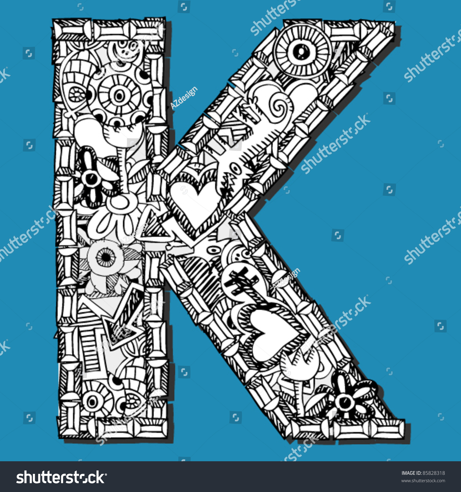 Royalty Free Doodle ABC Crazy Letter K 85828318 Stock Photo