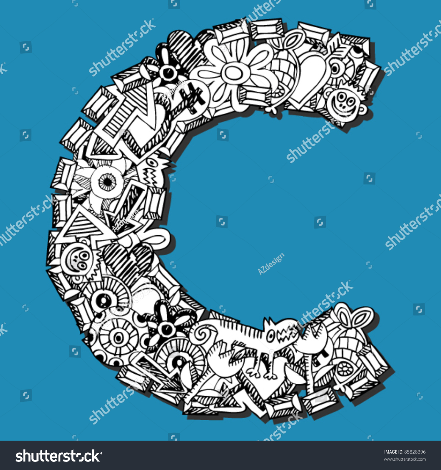 Royalty Free Doodle ABC Crazy Letter C 85828396 Stock Photo