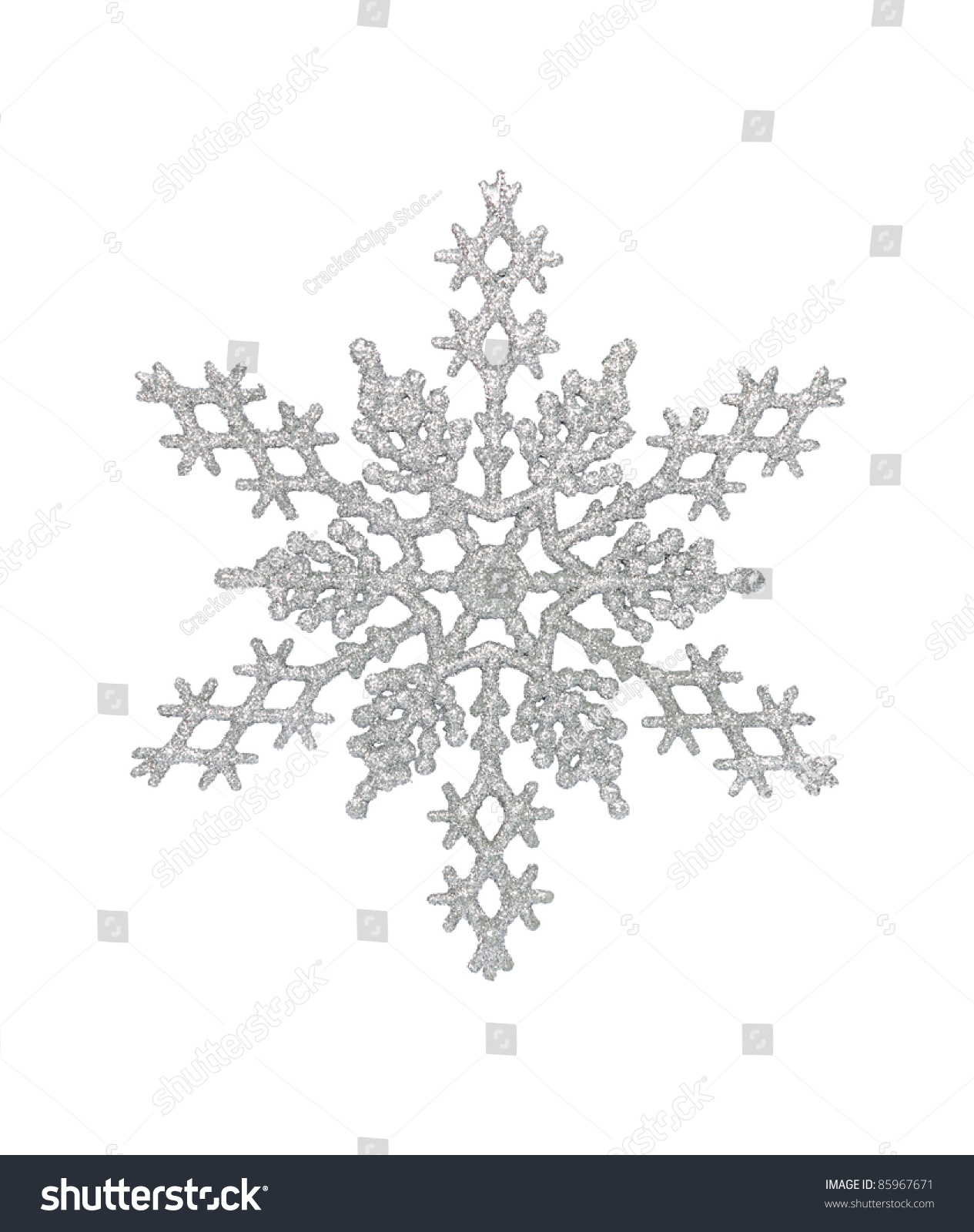 Silver snowflake, isolated w/clipping path #85967671
