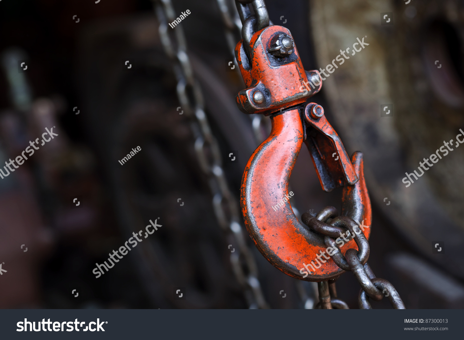 red hoist chain as vintage background #87300013