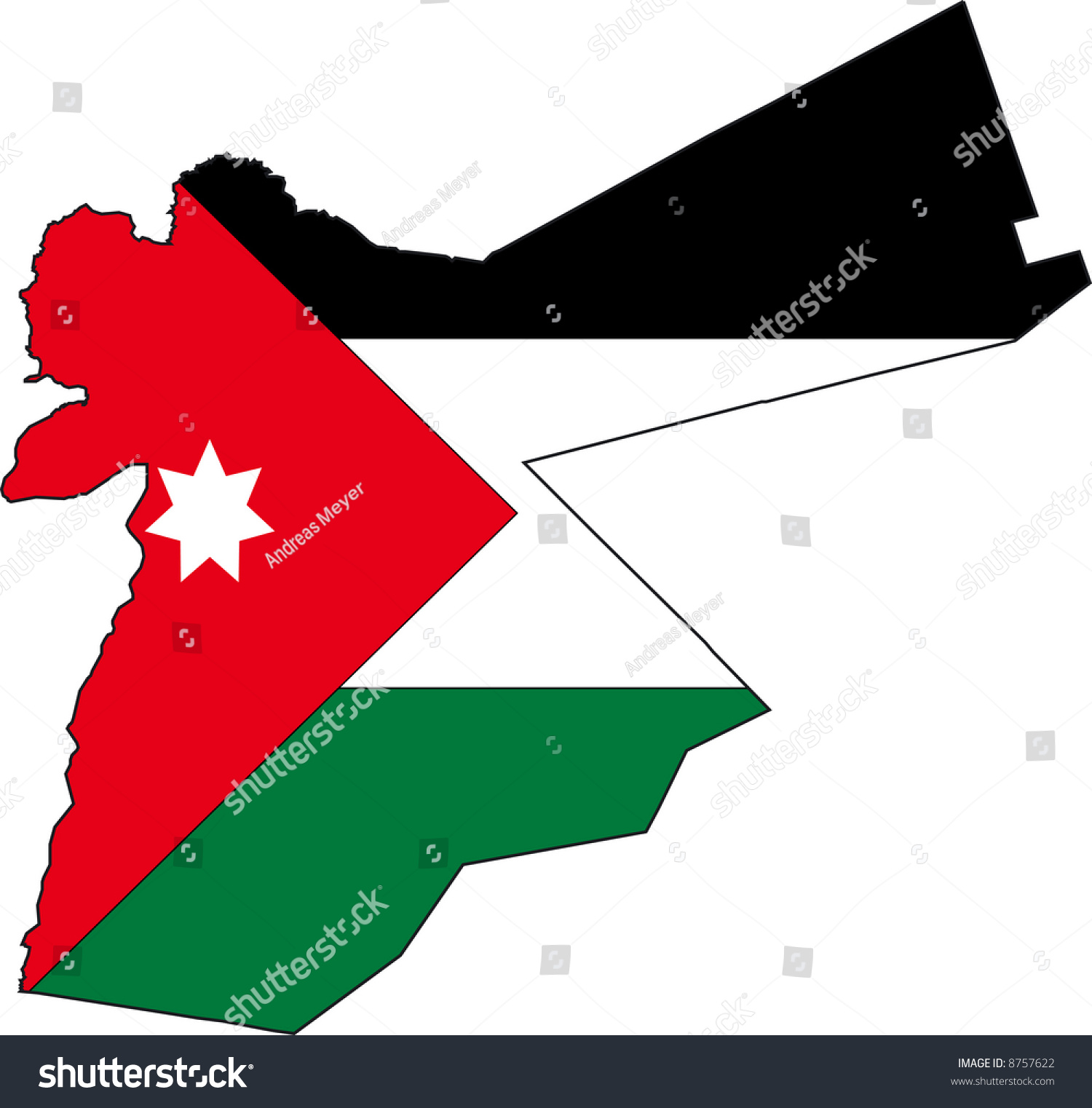 Vector Illustration of a Map and Flag from - Royalty Free Stock Vector ...