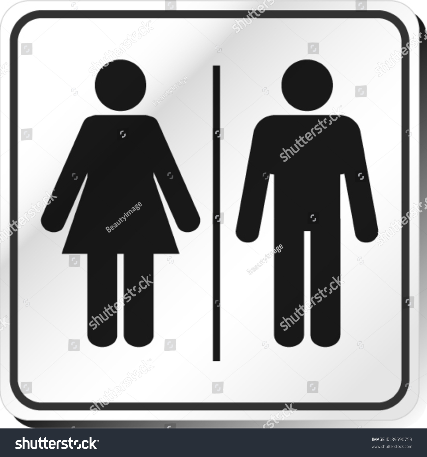 Vector Man And Woman Restroom Sign Royalty Free Stock Vector 89590753