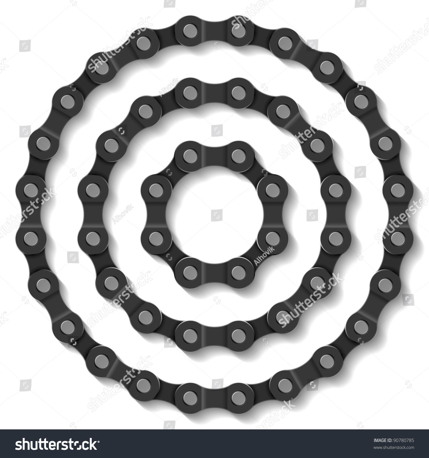 Bike Chain Icon Flat Graphic Design High-Res Vector Graphic