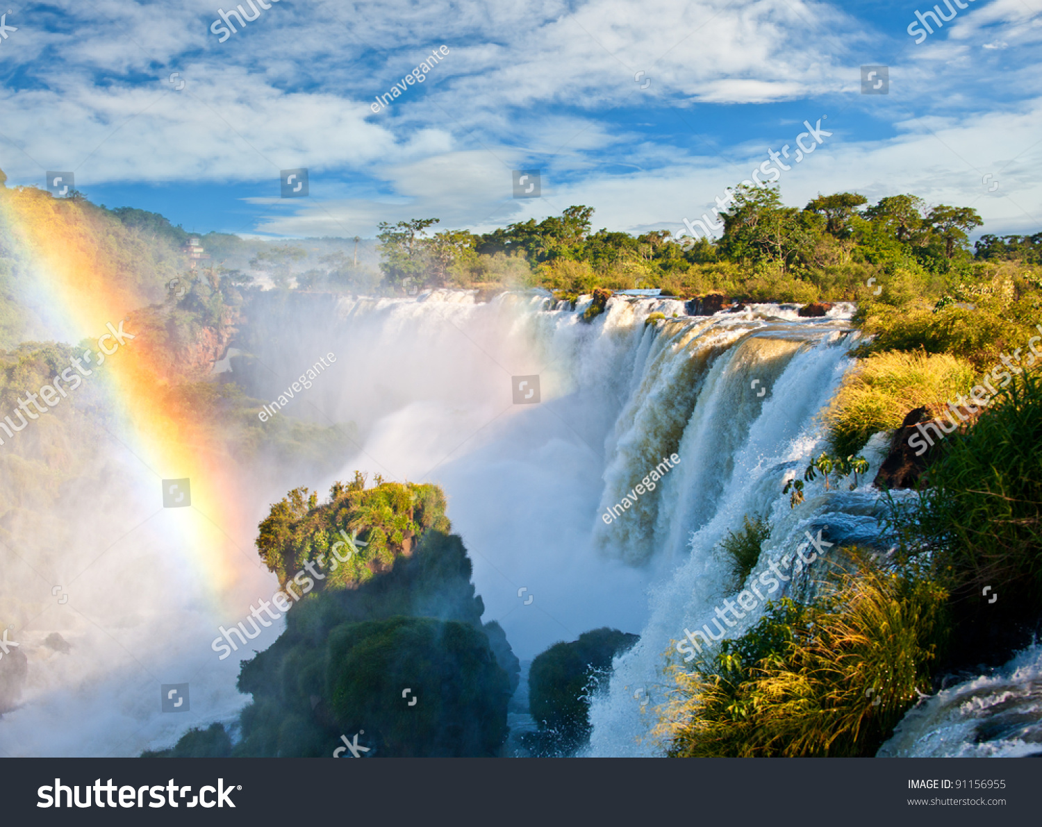 Iguazu falls, one of the new seven wonders of nature. UNESCO World Heritage site. View from the argentinian side. #91156955