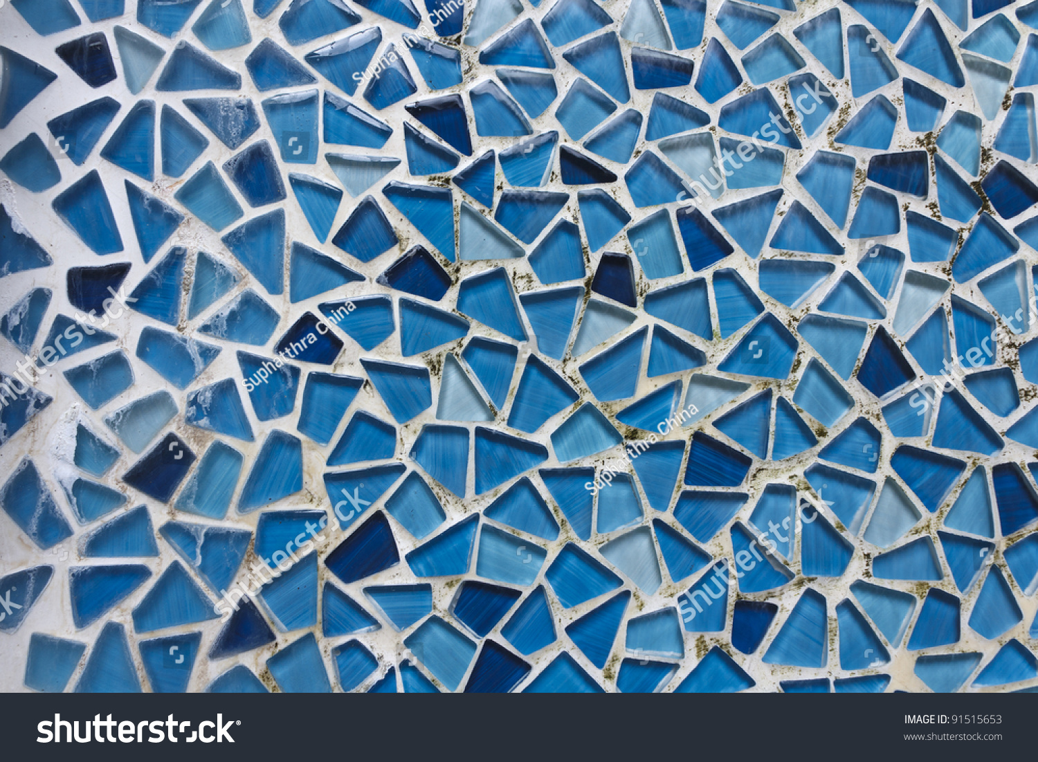 Water going down the mosaic glass wall texture decoration background #91515653