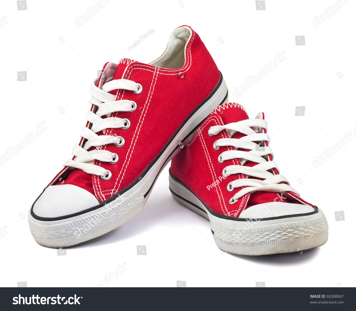 vintage red shoes on white background #92008067