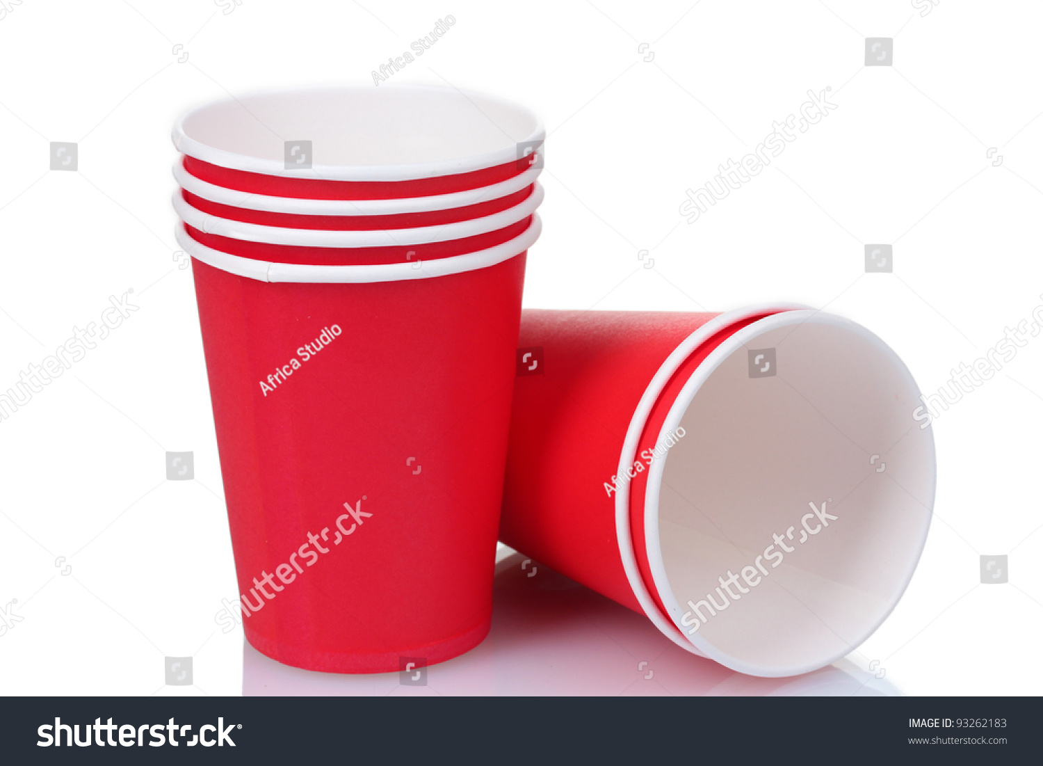 red plastic cups isolated on white #93262183