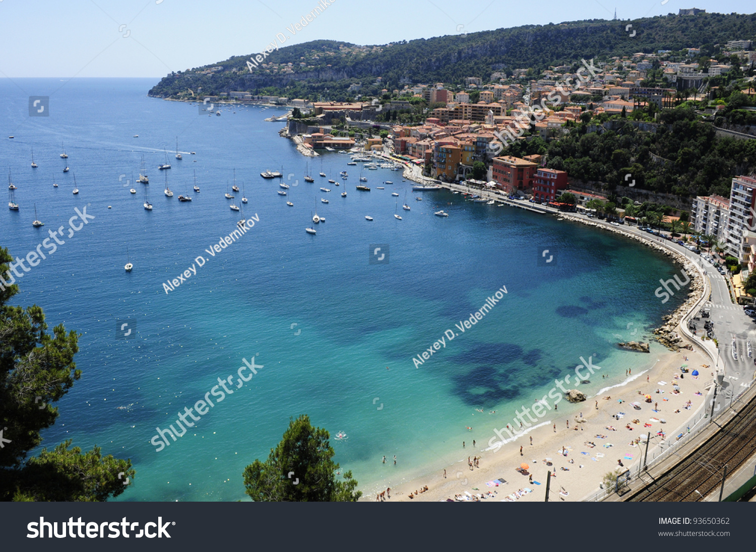 Amazing view on Cote D'Azur from mountains near Nice #93650362