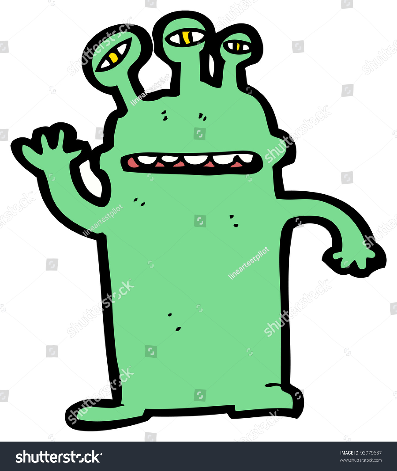 friendly alien cartoon (raster version) - Royalty Free Stock Photo ...