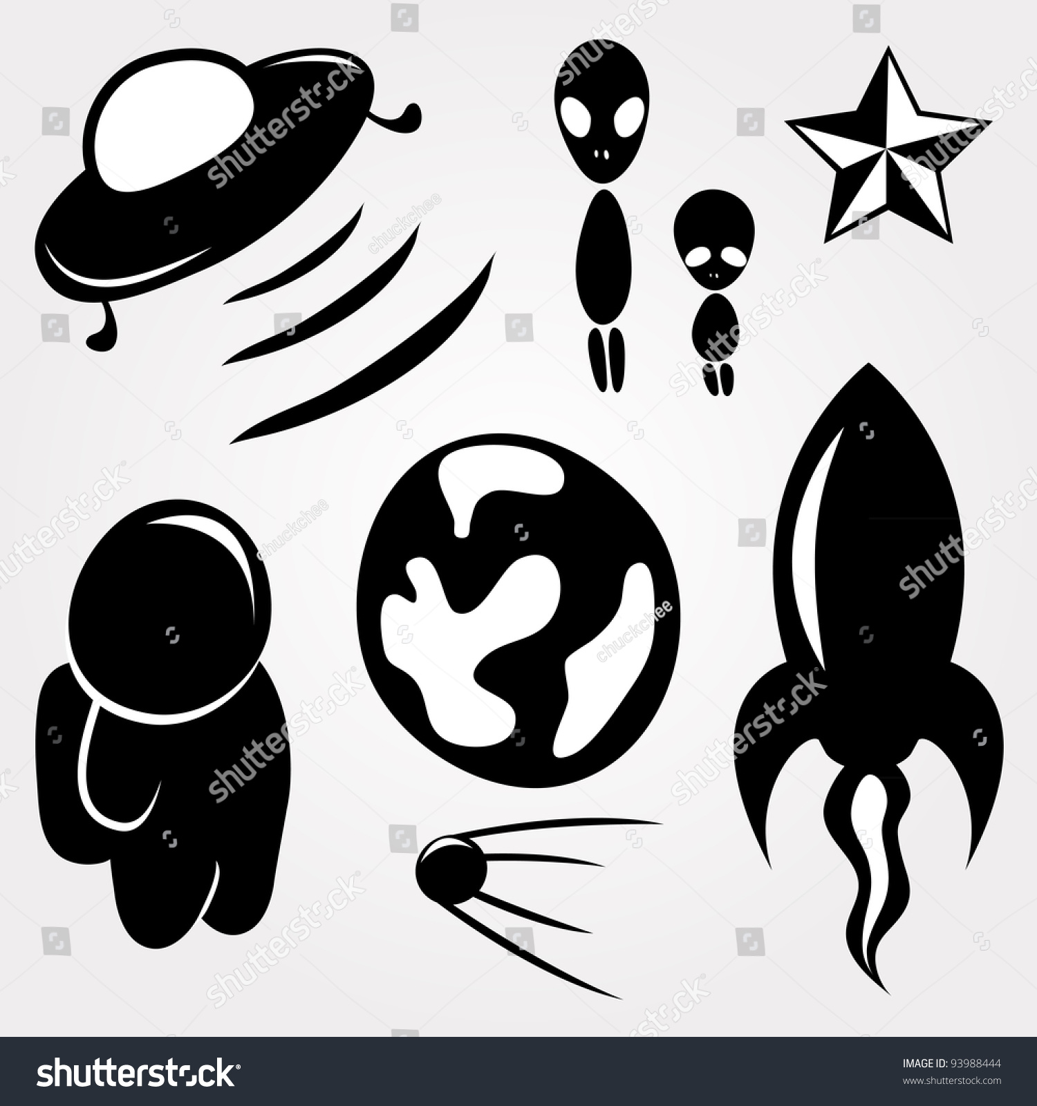 Multiple objects on the space theme - Royalty Free Stock Vector ...