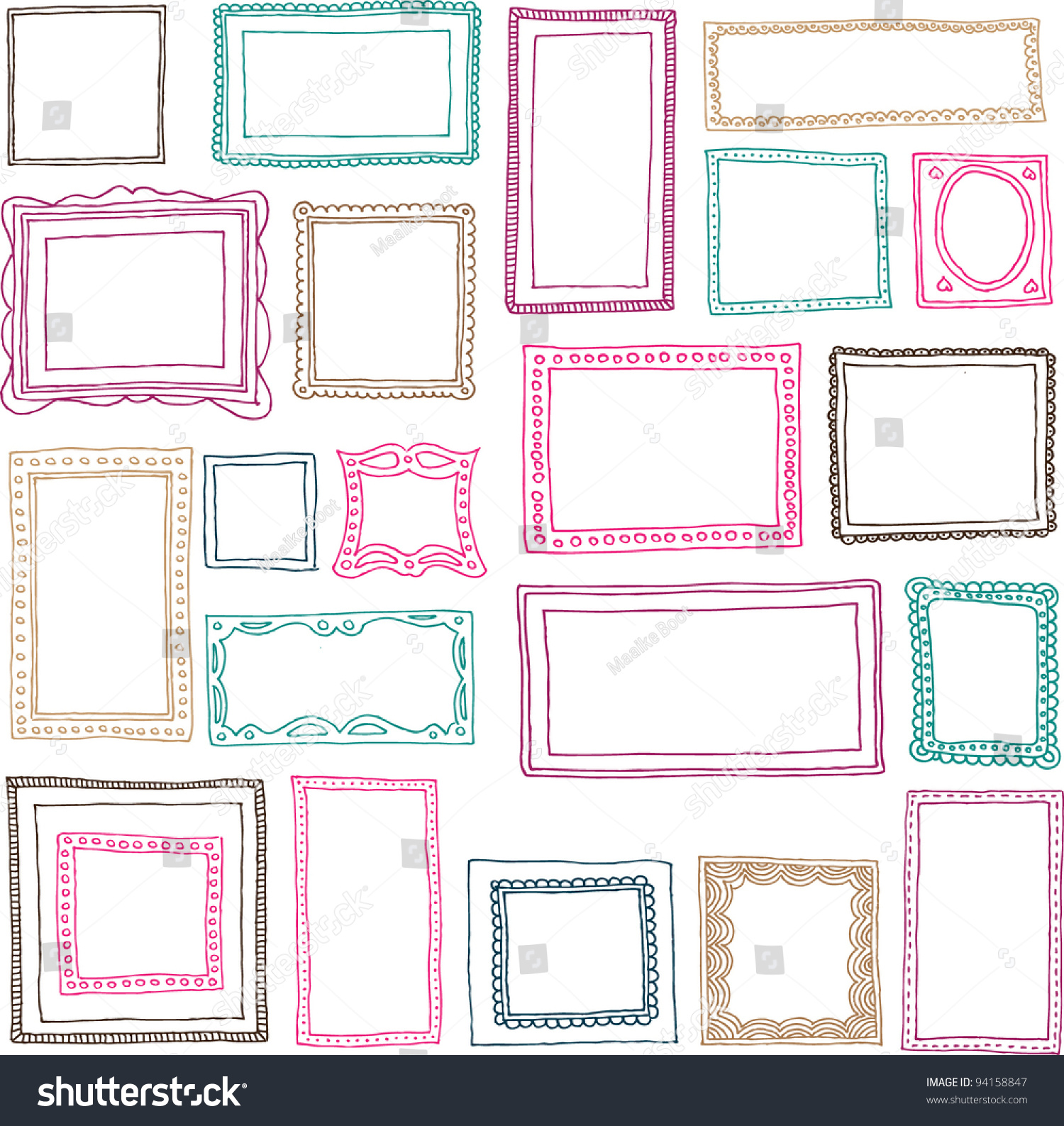 Victorian ornaments photo frames in vector #94158847